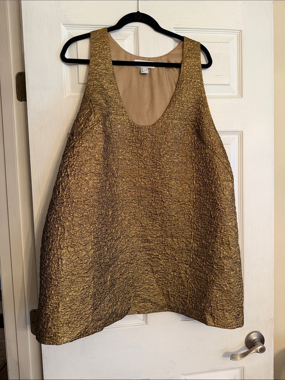 H&M Edition Gold Mini A-Line Dress Sleeveless XL